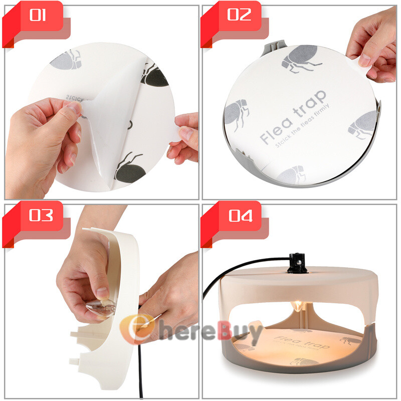 1~10X Disposable Flea Trap Sticker Sticky Dome Flea Trap Refill Flea Glue Discs