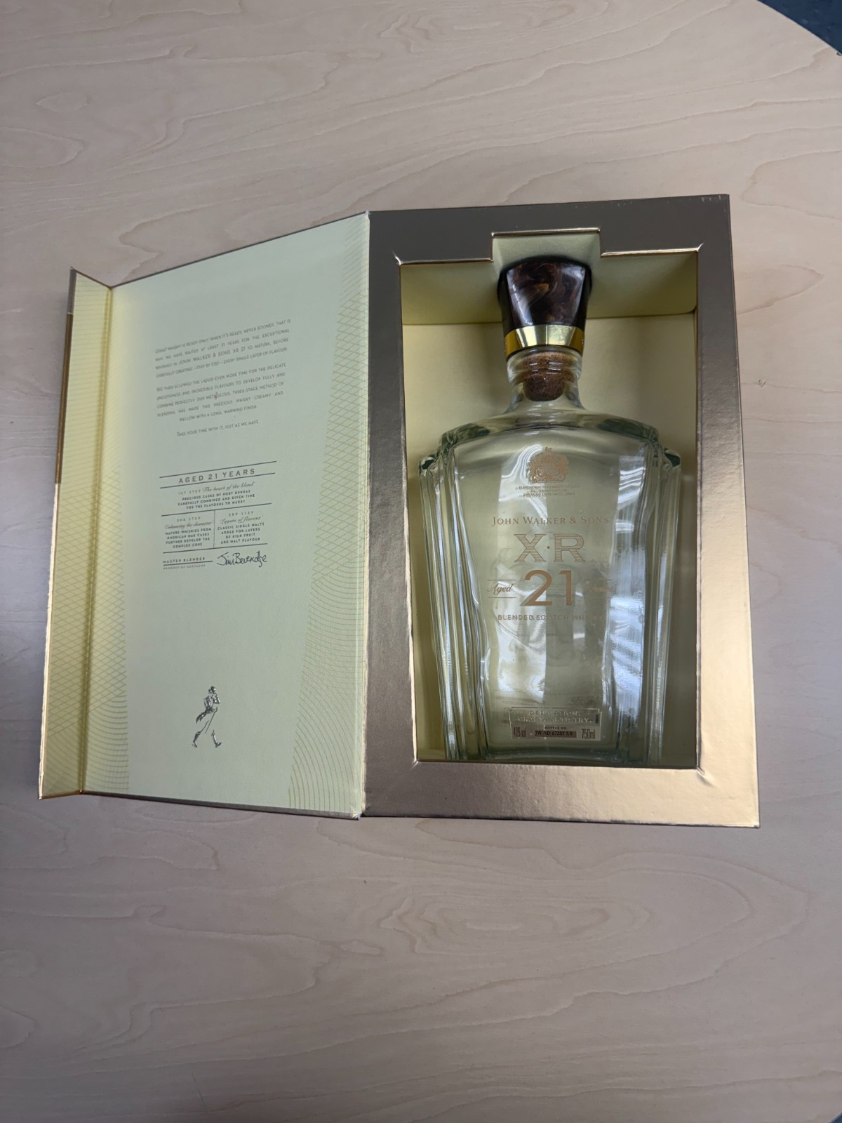 Empty Johnie Walker XR21 Box And Bottle.