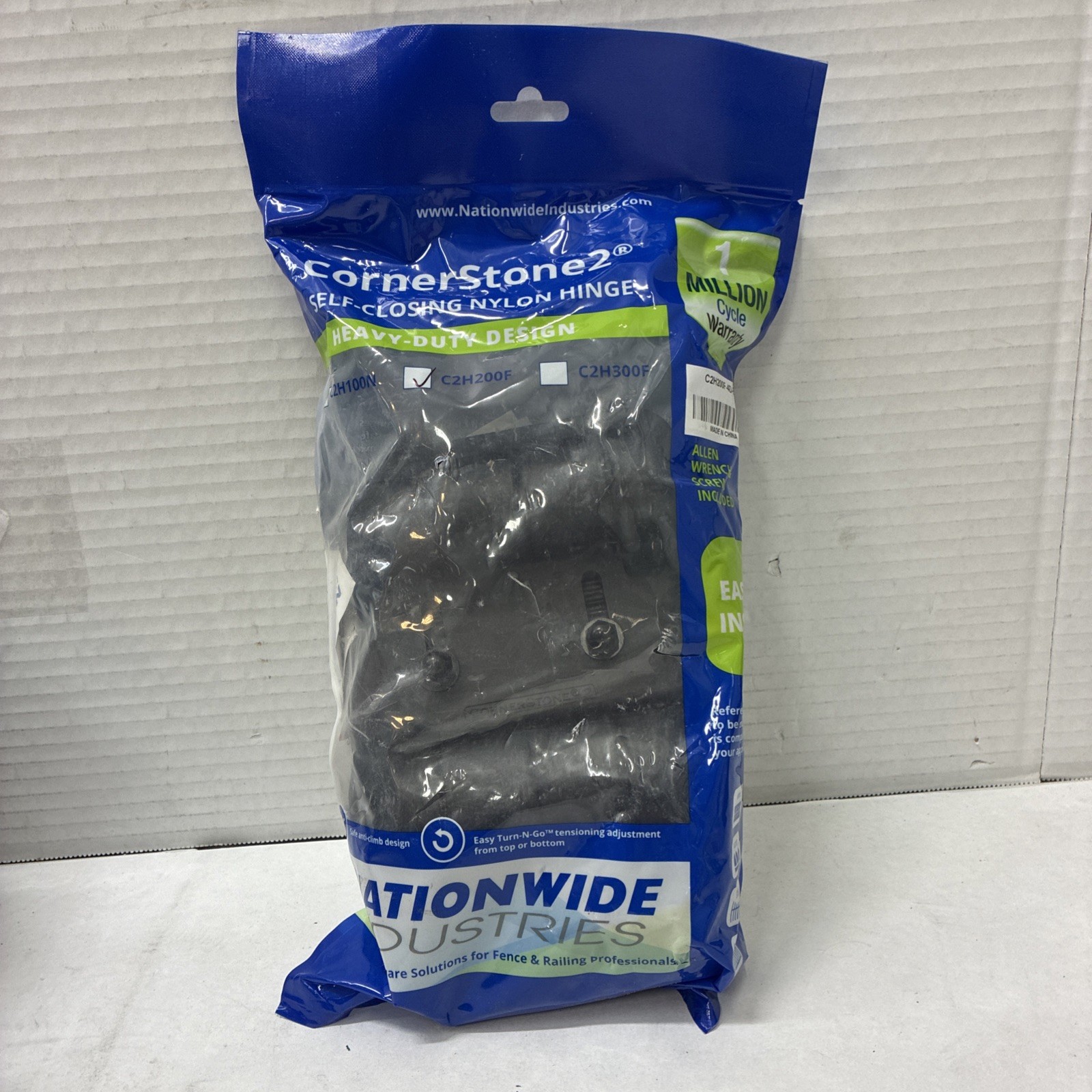 Cornerstone Self-Closing Nylon Hinge Set C2H200F Brand New Gate Hardware