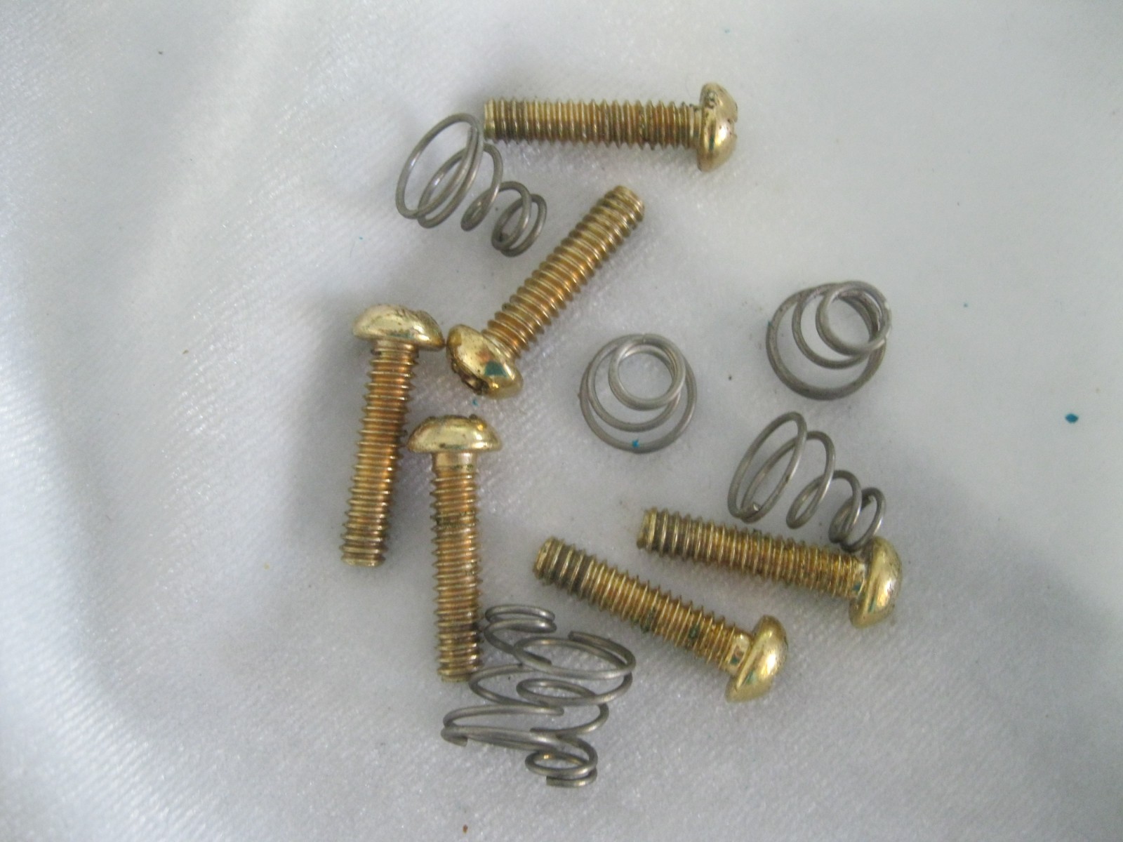 Six 1982 Vintage Fender GOLD PLATED Pickup Height Adj SCREWS + Springs