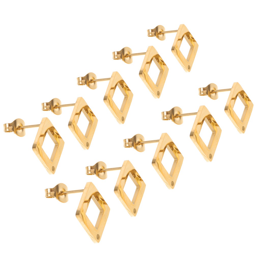 5 Pair Earring Making Supplies Kit Stainless Steel Stud Findings