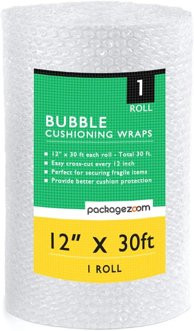 12 inch x 30 ft Bubble Cushioning Wrap, Perforated Every 12" Protective Packing