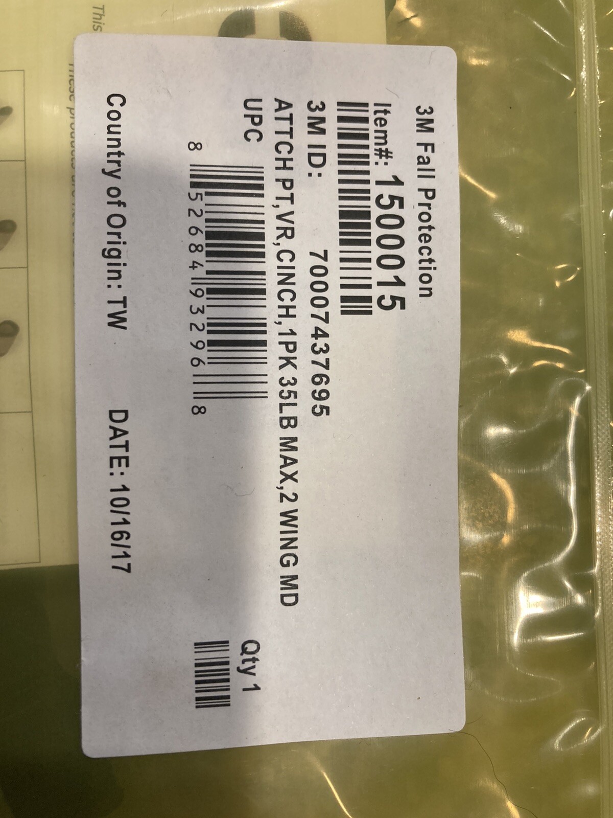 3M 1500015 DBI Sala Fall Protection For Tools