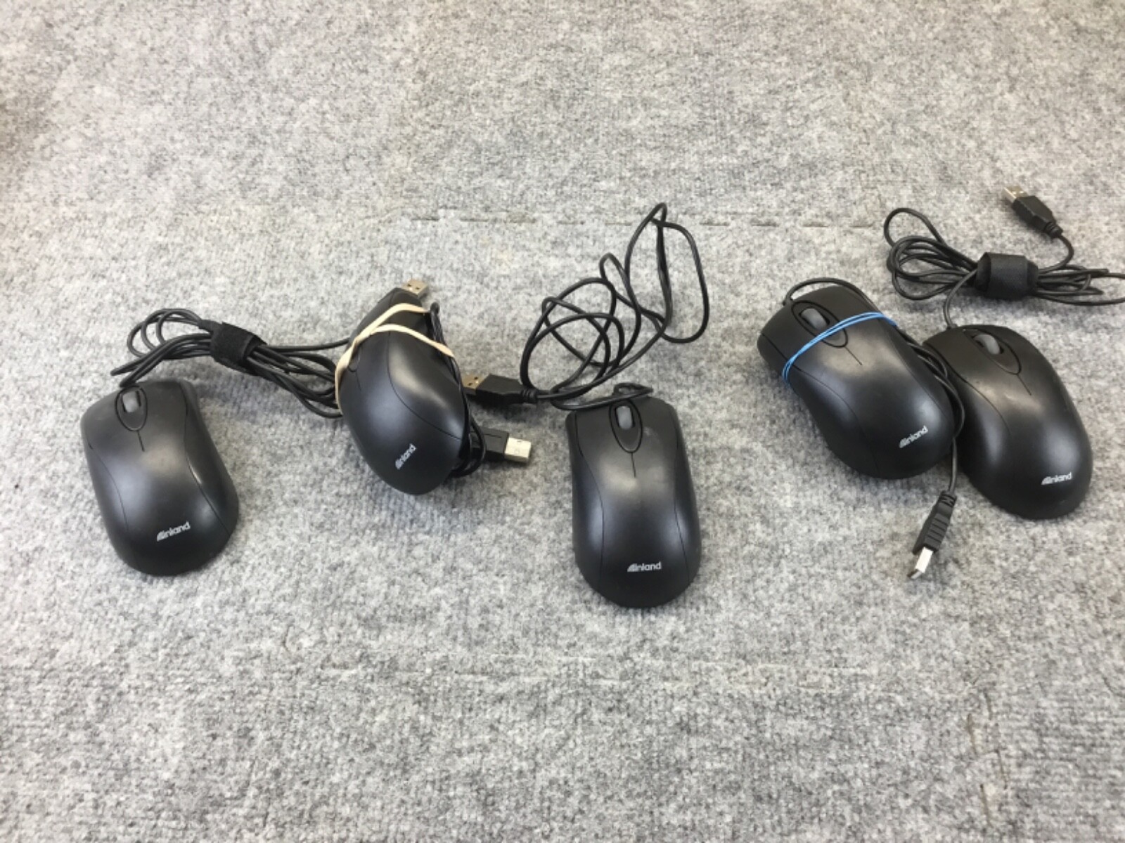 Inland Optical Wired Mouse USB Black. Model 07233 Lot 5