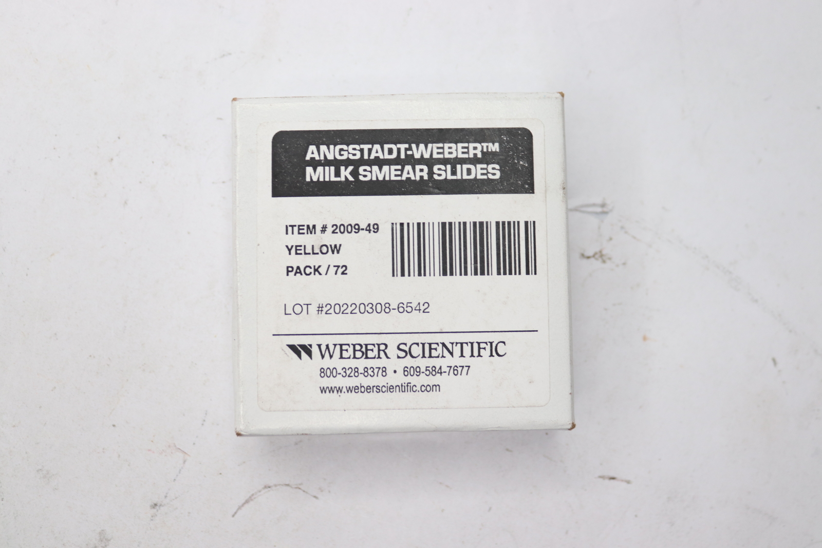 (72-Pk) Angstadt-Weber Milk Smear Slides Yellow 2009-49