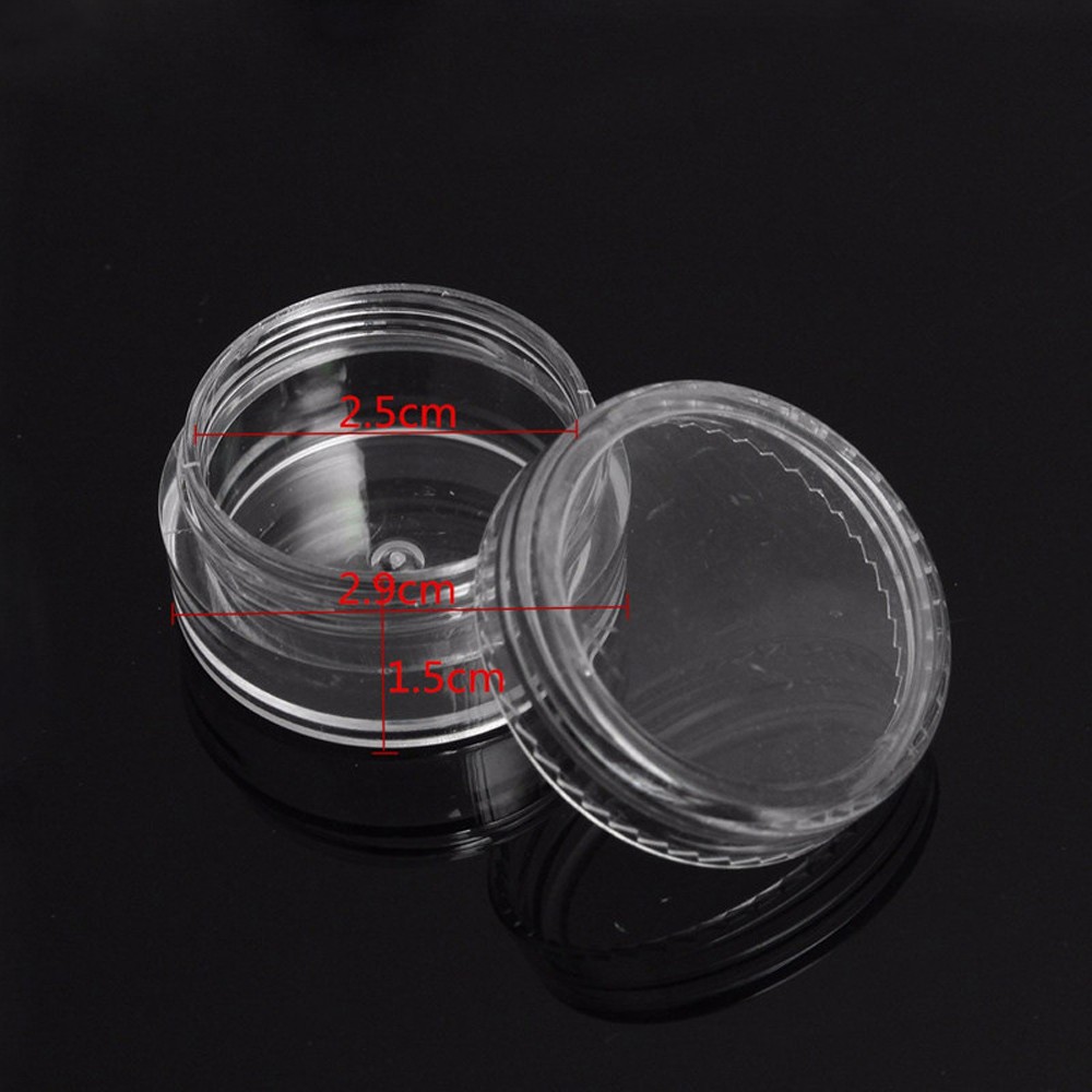 50PCS Storage Cups Clear Plastic Jewelry Bead Makeup Box Small Round Container