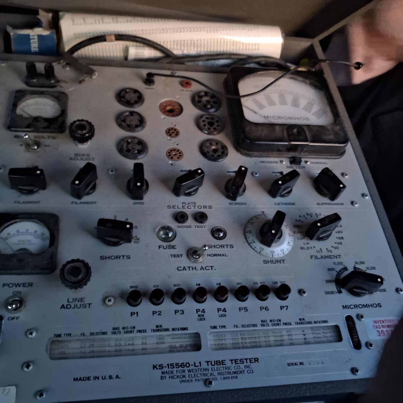 western electric KS-15560-L1 tube tester made by Hickok electrcial  for mcintosh