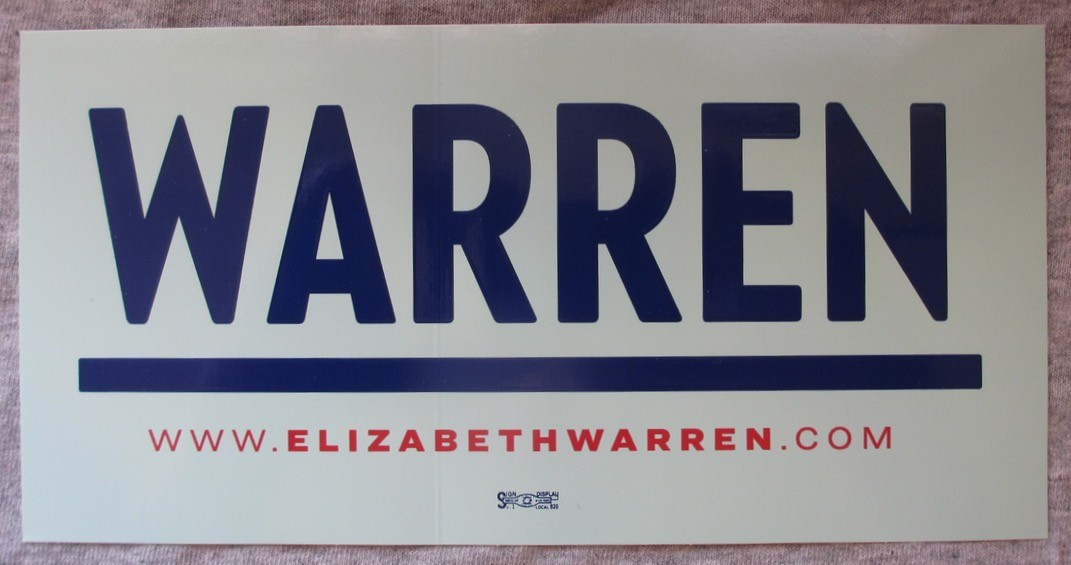 Elizabeth Warren Liberty Green Bumper Sticker