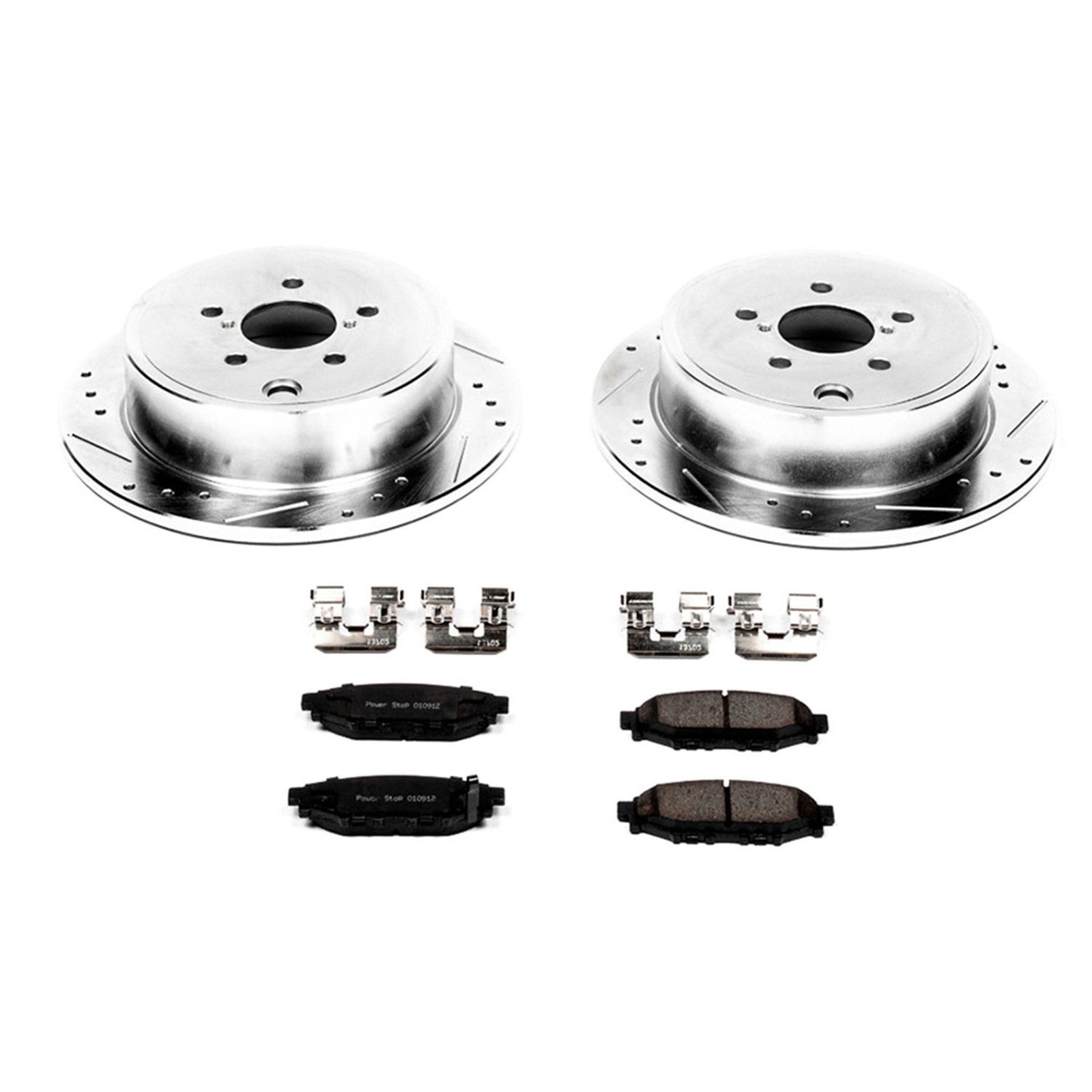 Powerstop K4631 Set of Rear Z23 Evolution Brake Pad and Rotor for 08-14 Impreza