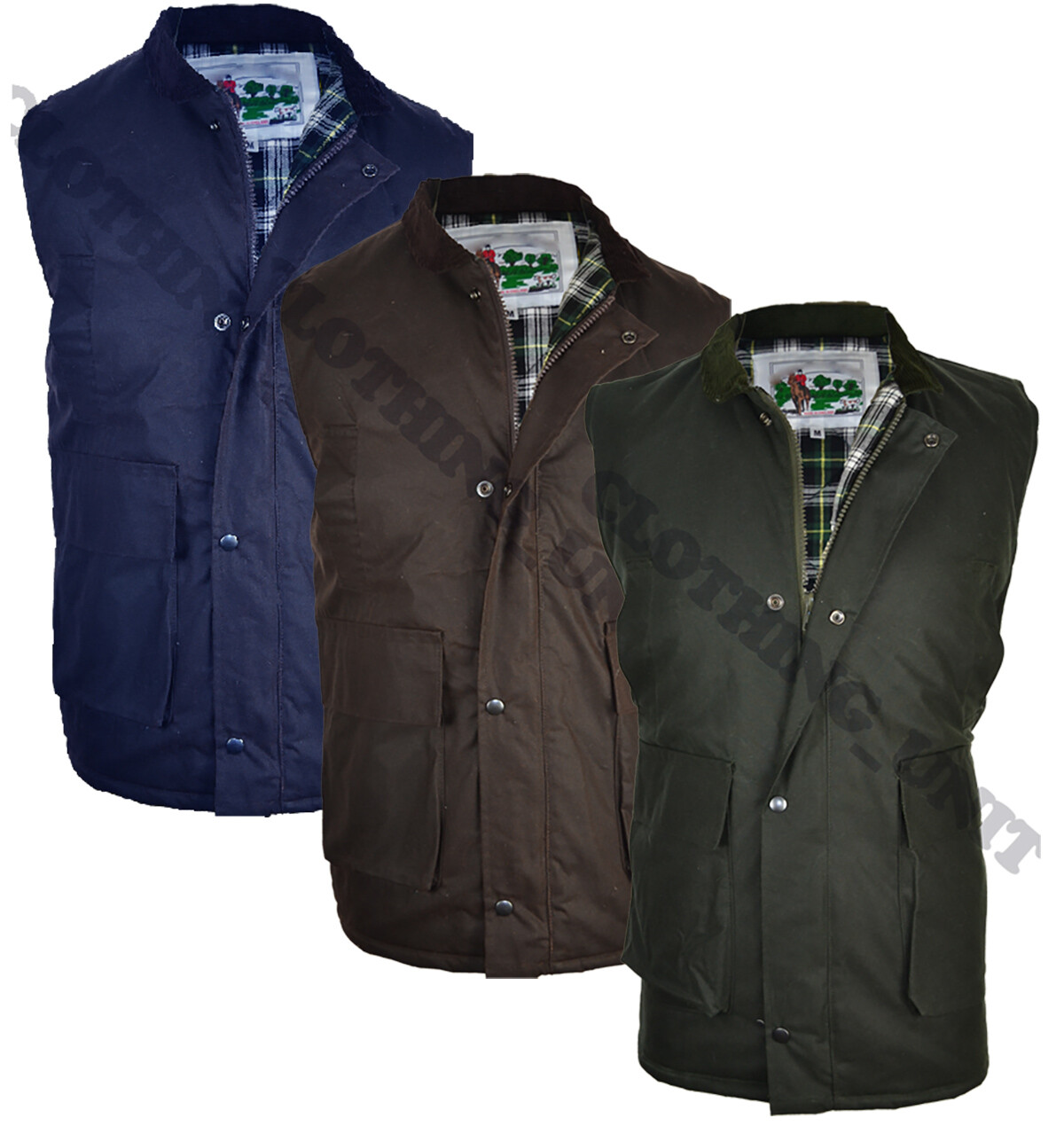 Men’s Wax Cotton Oiled Waistcoat Gilet Body warmer Country Shooting Garden M-5XL