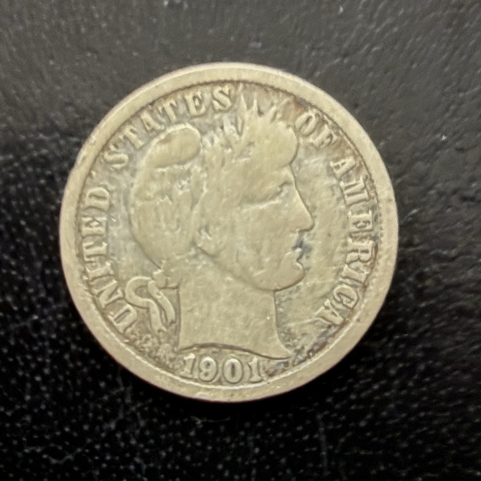 1901-O Barber Dime 90% Silver New Orleans Mint Average Circ