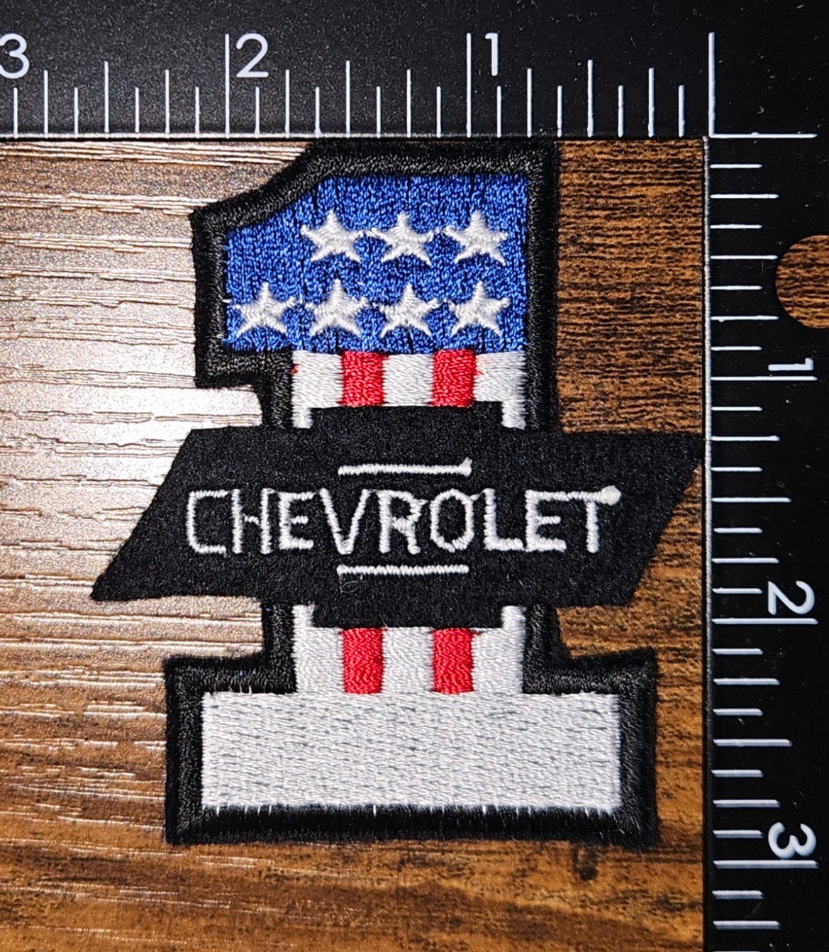 Chevrolet Number 1 Red White & Blue American Flag Auto Car Patch