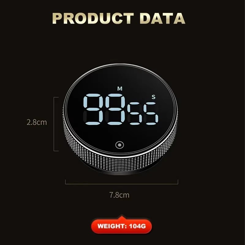 Magnetic Digital Kitchen Timer Rotary Countdown Cooking Timer Stopwatch