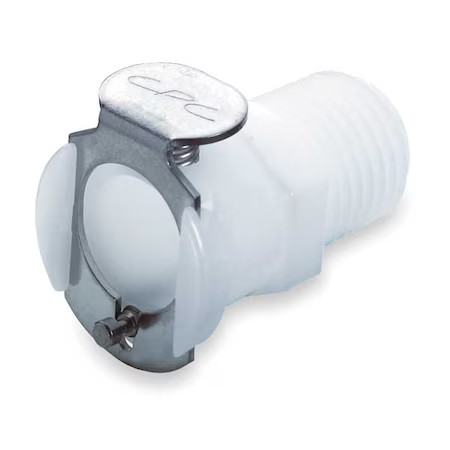 Colder Plcd10004 Inline Coupler, Acetal, Shut-Off, Mnpt