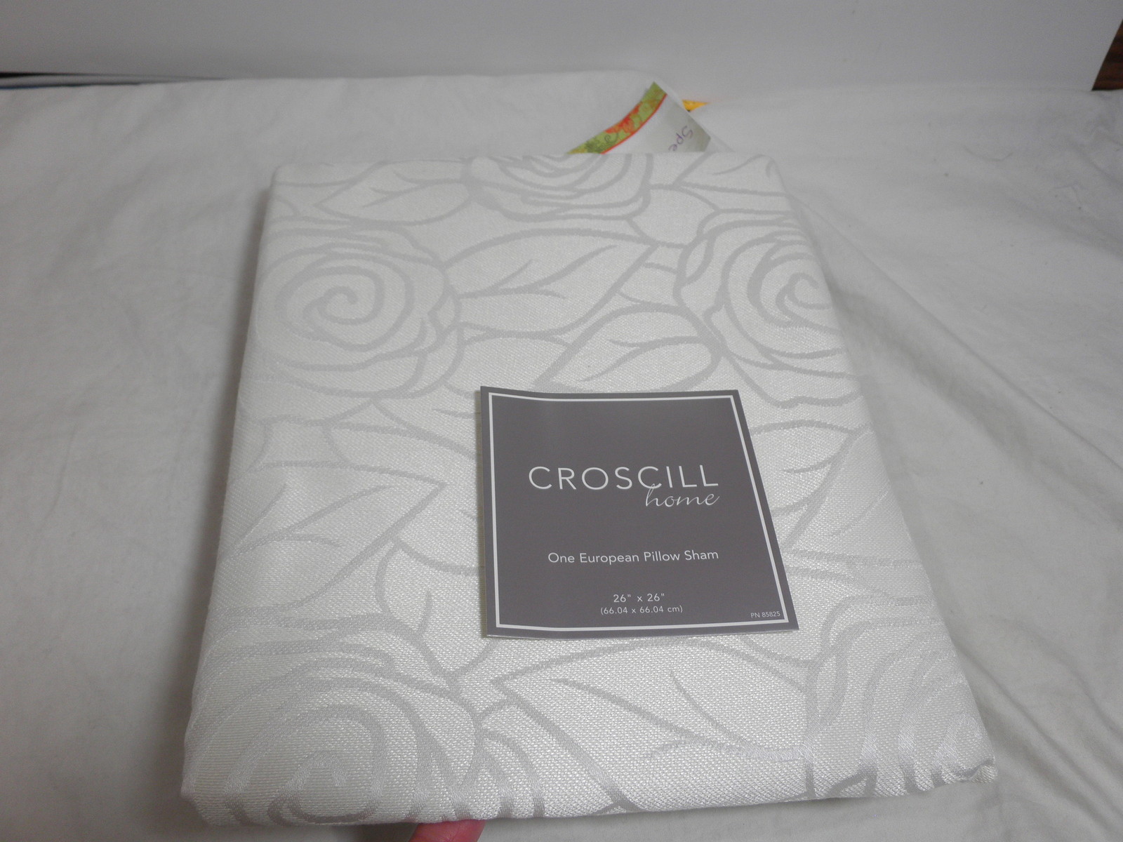 New Croscill Home ROMANCE - Cream Euro European Pillow Sham 26x26 $85 NIP