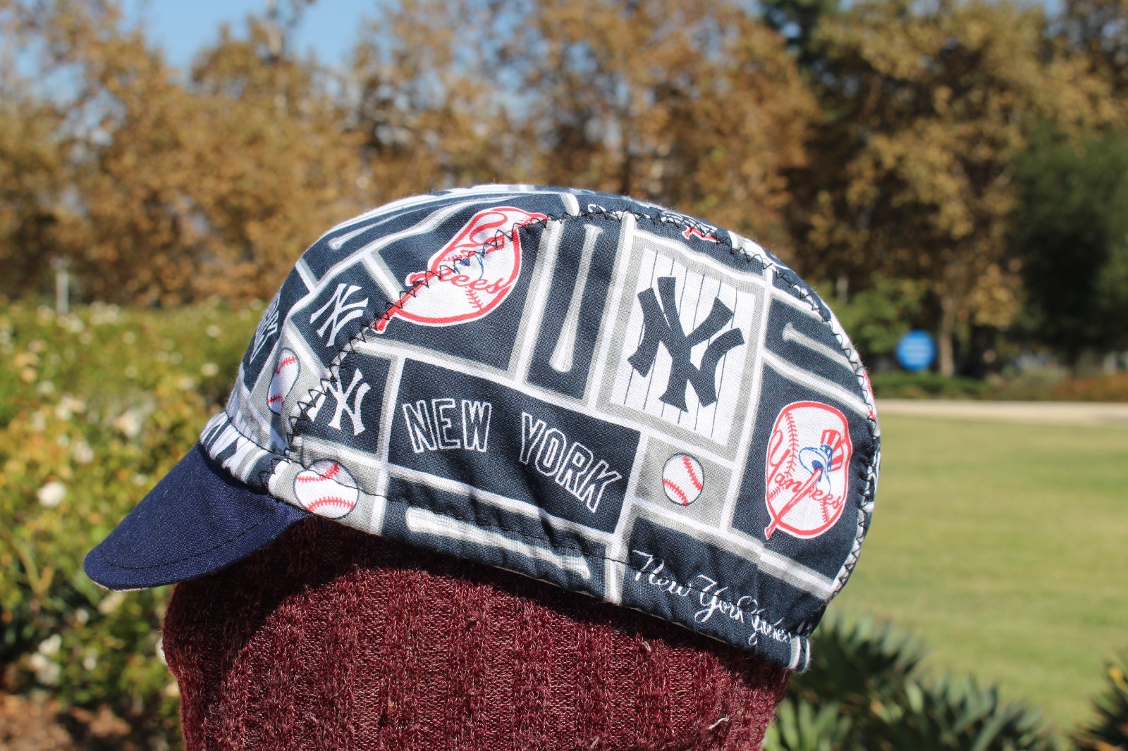 CYCLING CAP NEW YORK YANKEES  100% COTTON HANDMADE