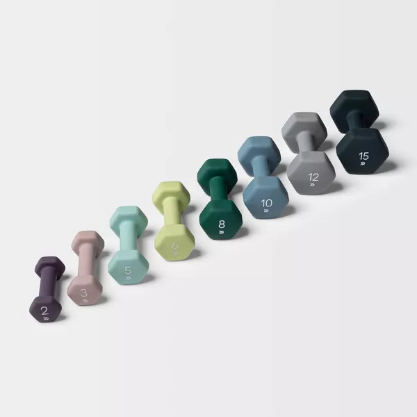 ALL IN MOTION SINGLE 10 LB HEX DUMBBELL - NEOPRENE GRAY - Scratch & Dent
