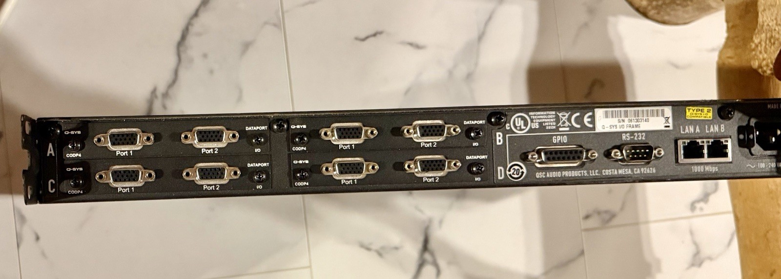 QSC Q-SYS I/O Card Frame Type 2 w/ Four CODP4 DataPorts Output Cards
