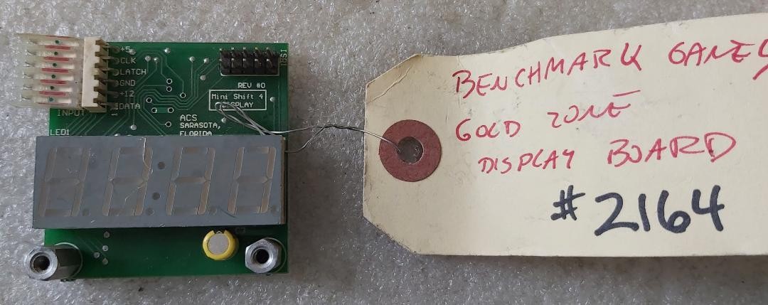 BENCHMARK GOLD ZONE Arcade Game DISPLAY Board (2164)