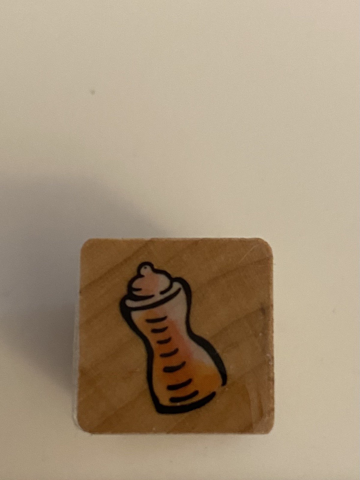 New Jo Ann Baby Bottle Wood Mounted Rubber Stamp RS82