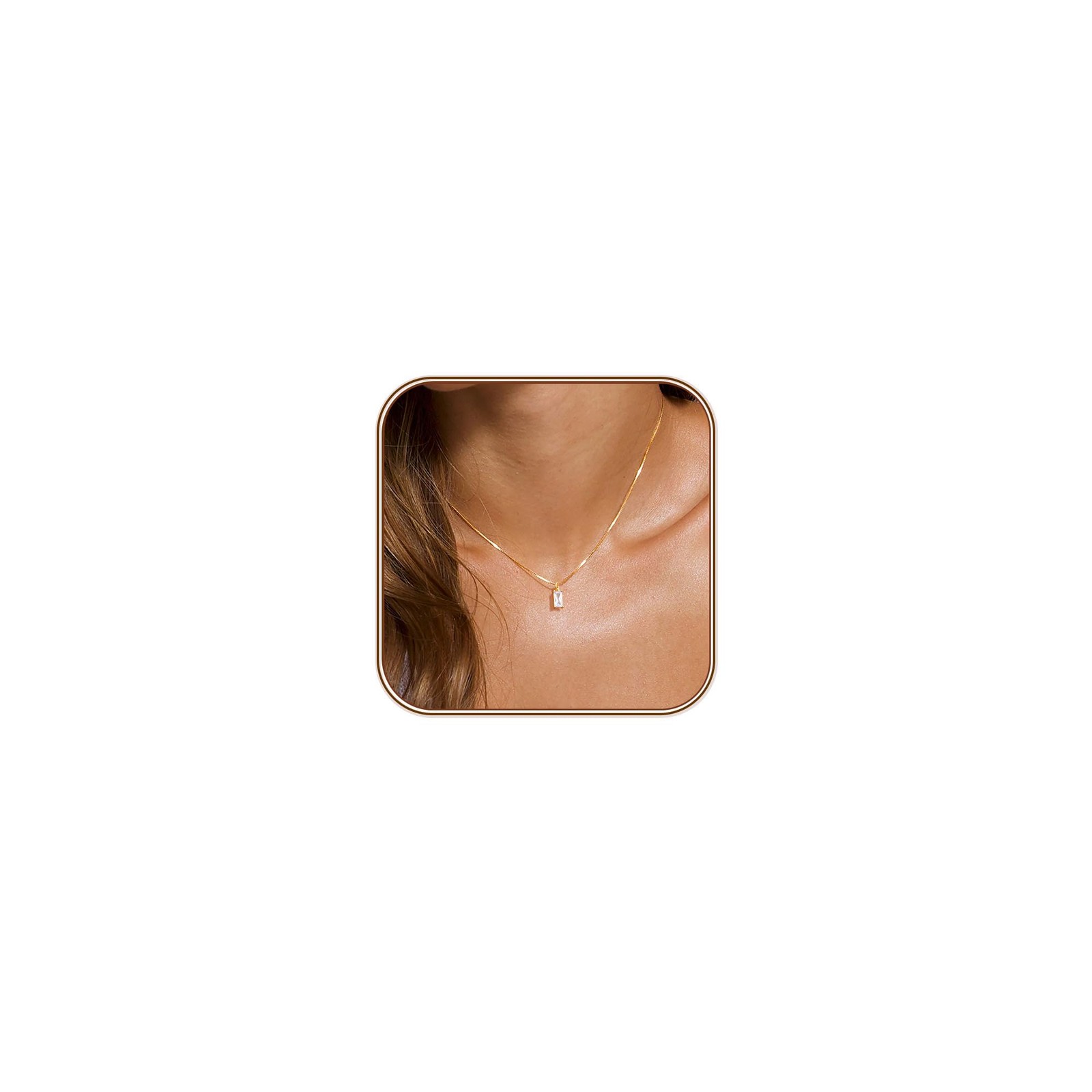 FUNEIA April Necklaces for Women Gold Color Plated Emerald Birthstone Necklace f