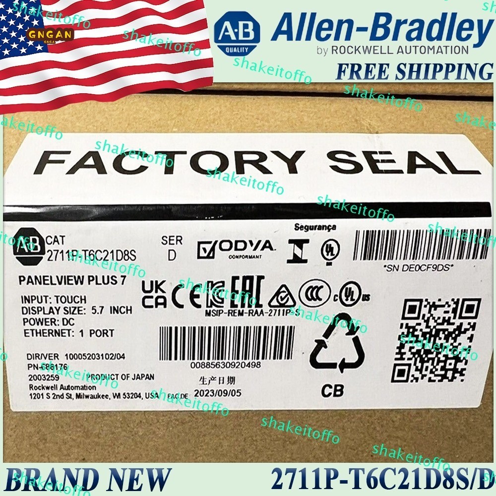 New in Box 2711P-T6C21D8S/D AB PanelView Plus 7Standard 6Terminal 2711PT6C21D8S