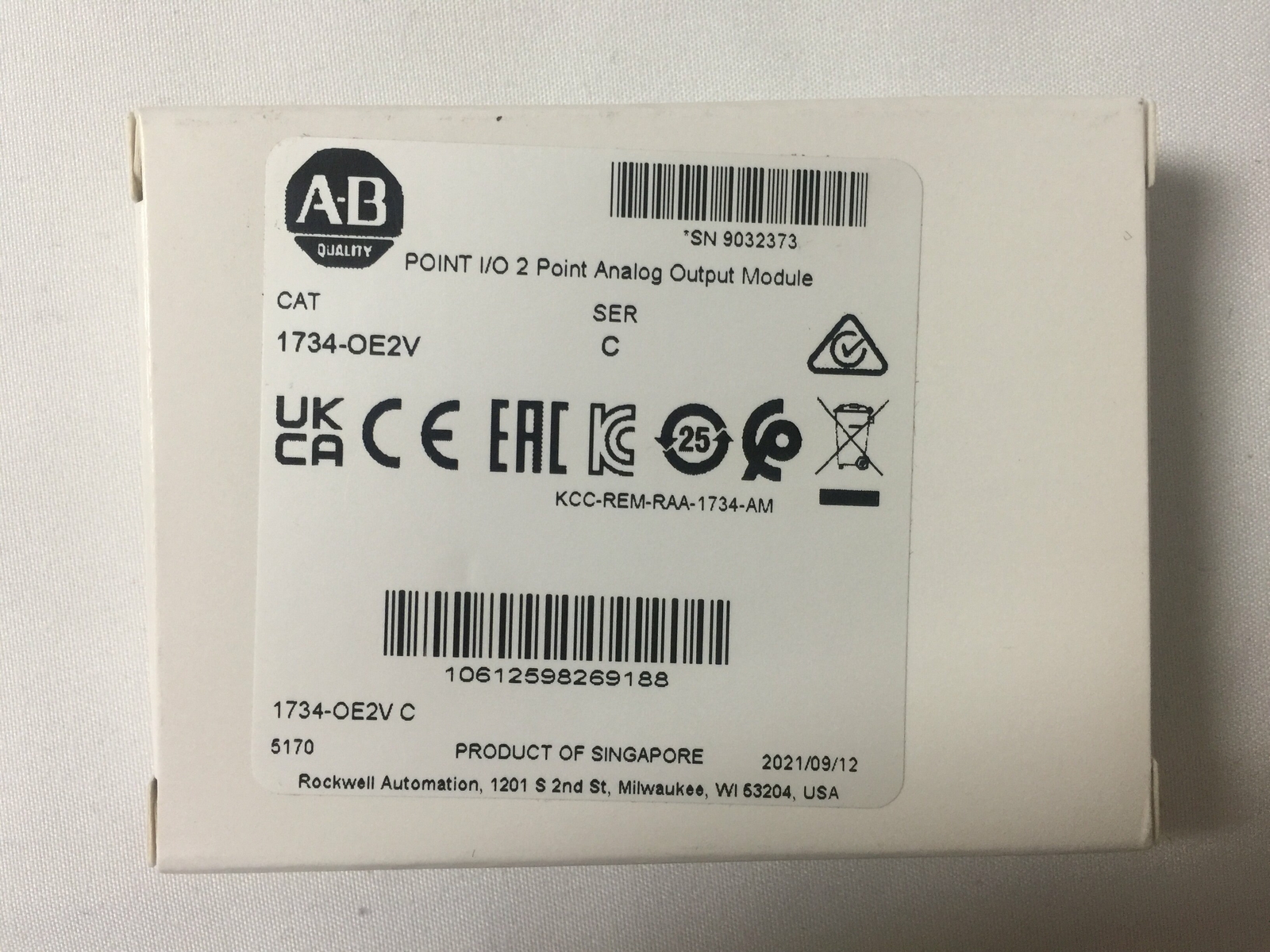 NEW Allen-Bradley 1734-OE2V POINT I/O 2 Point Analog Output Module1734-OE2V
