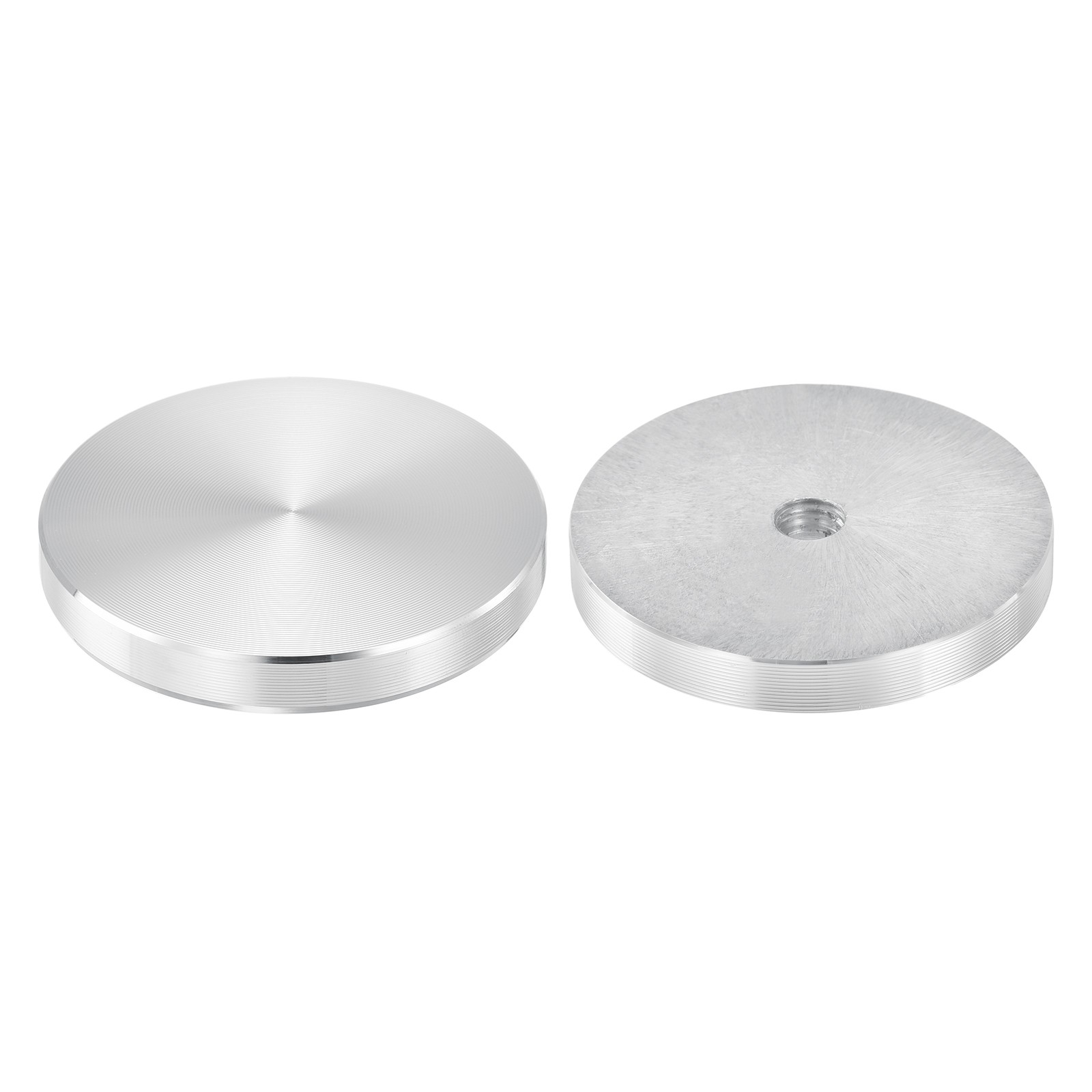 2Packs, M8 Thread 50mm Diameter Round Shape Aluminum Disc Hardware Silver