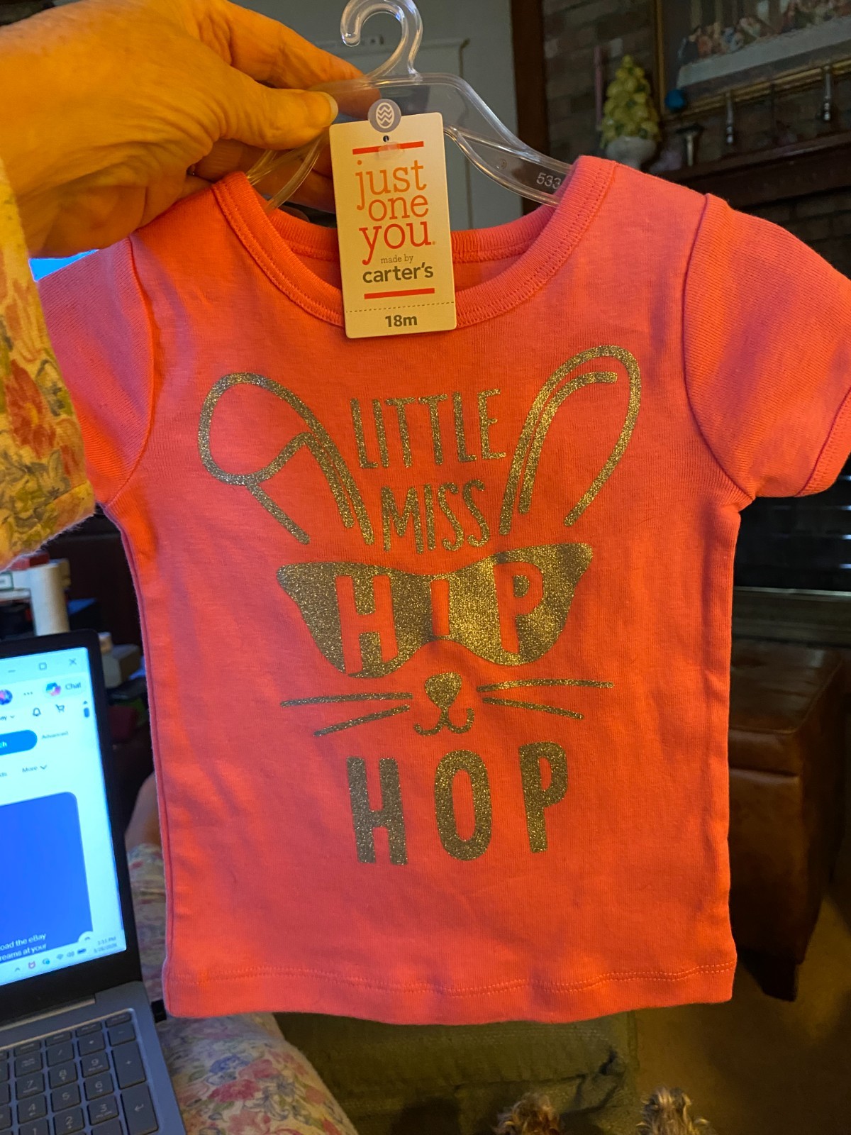 Just One You By Carters 18M  Girls Easter Pink “little Miss Hip Hop” Shirt NEW