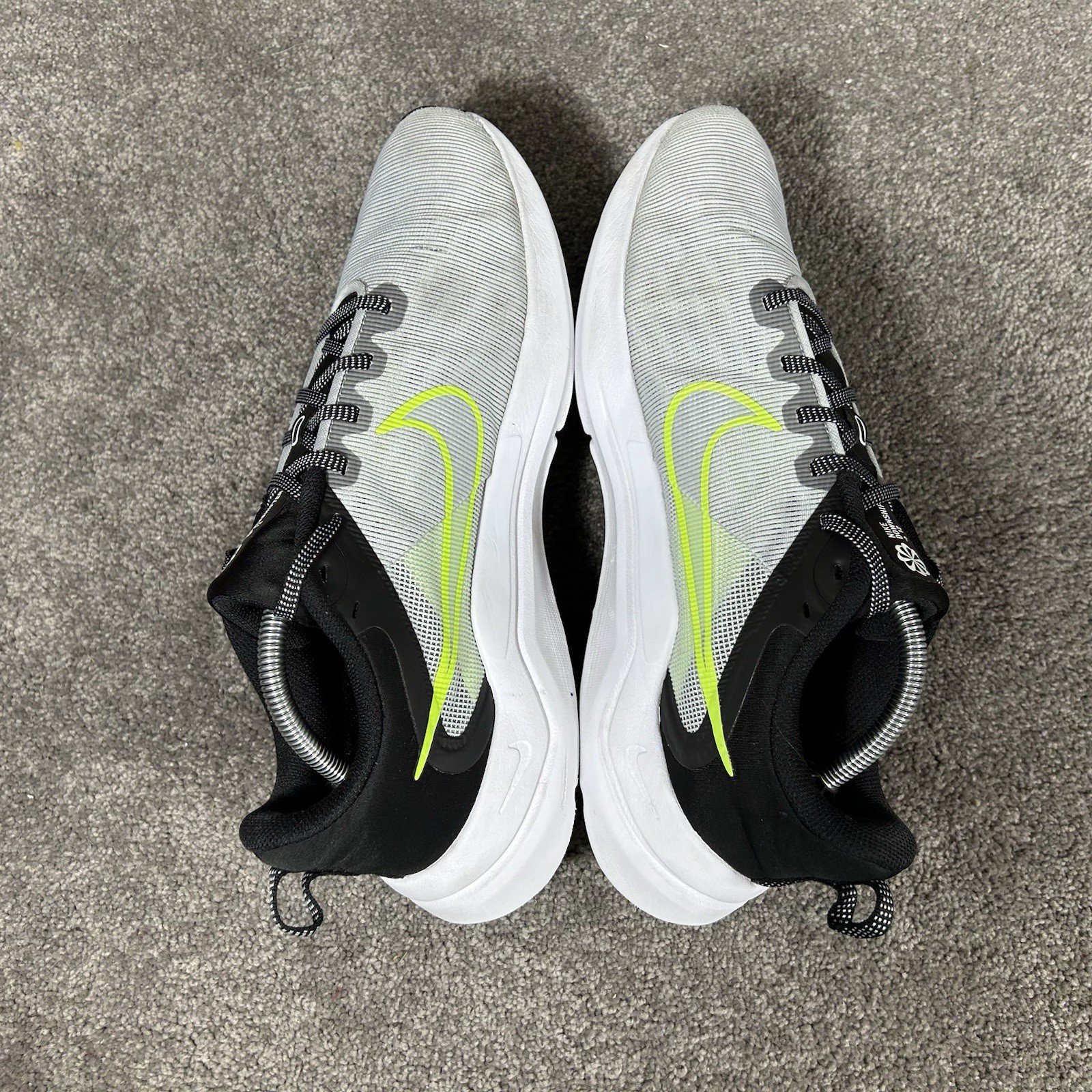 Nike Downshifter 12 DD9293-011 Women’s Size 11 Wolf Grey Volt Running Shoes Used