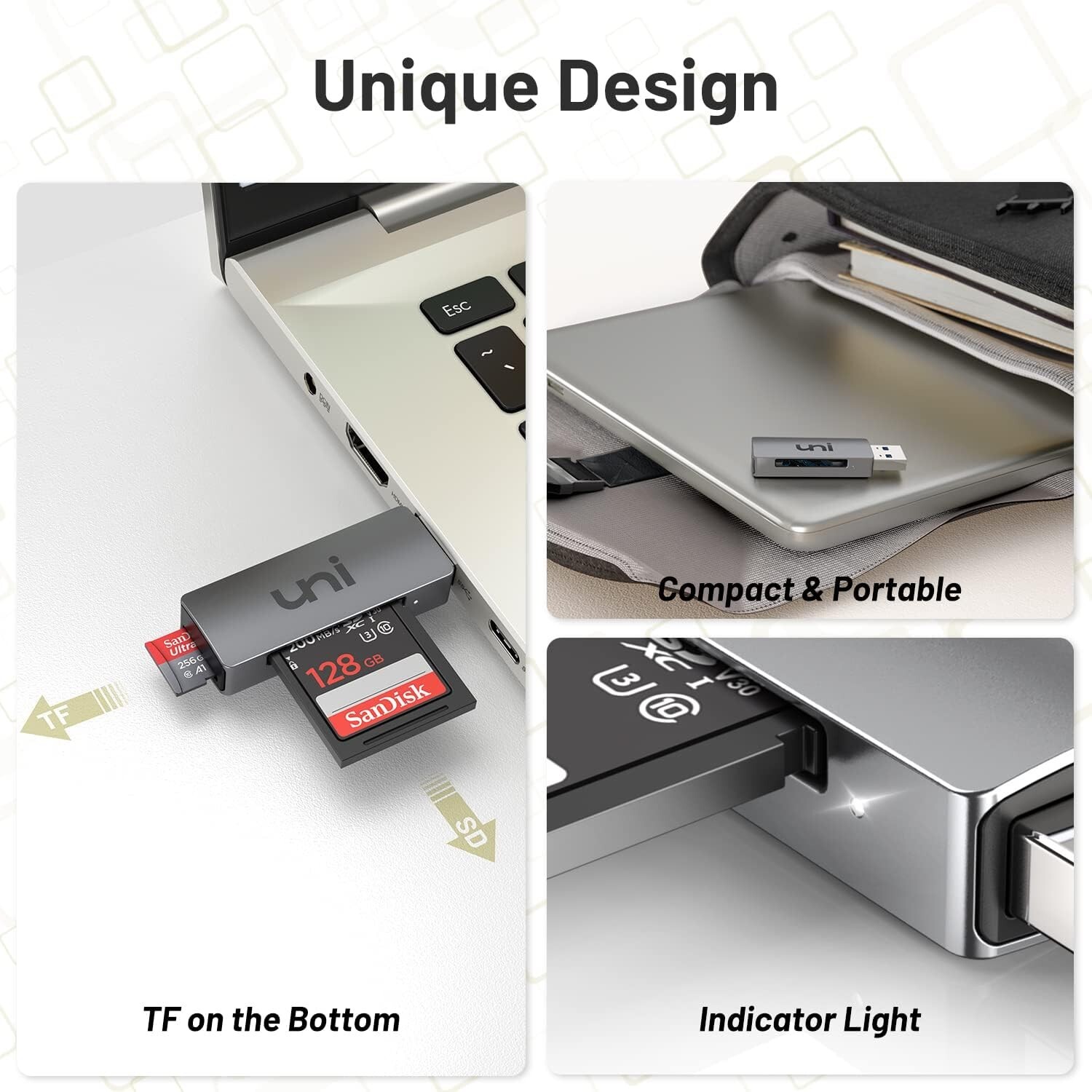 uni USB 3.0 to Micro SD Memory Card Adapter for SD/Micro SD/TF/SDHC/SDXC/MMC