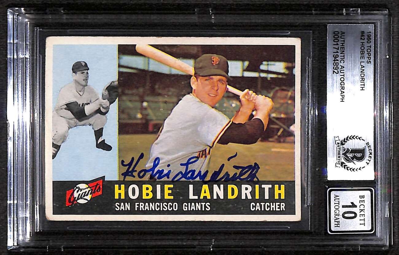 1960 Topps 42 Hobie Landrith  BGS Auto 10 Autographed BVG Authentic C93040