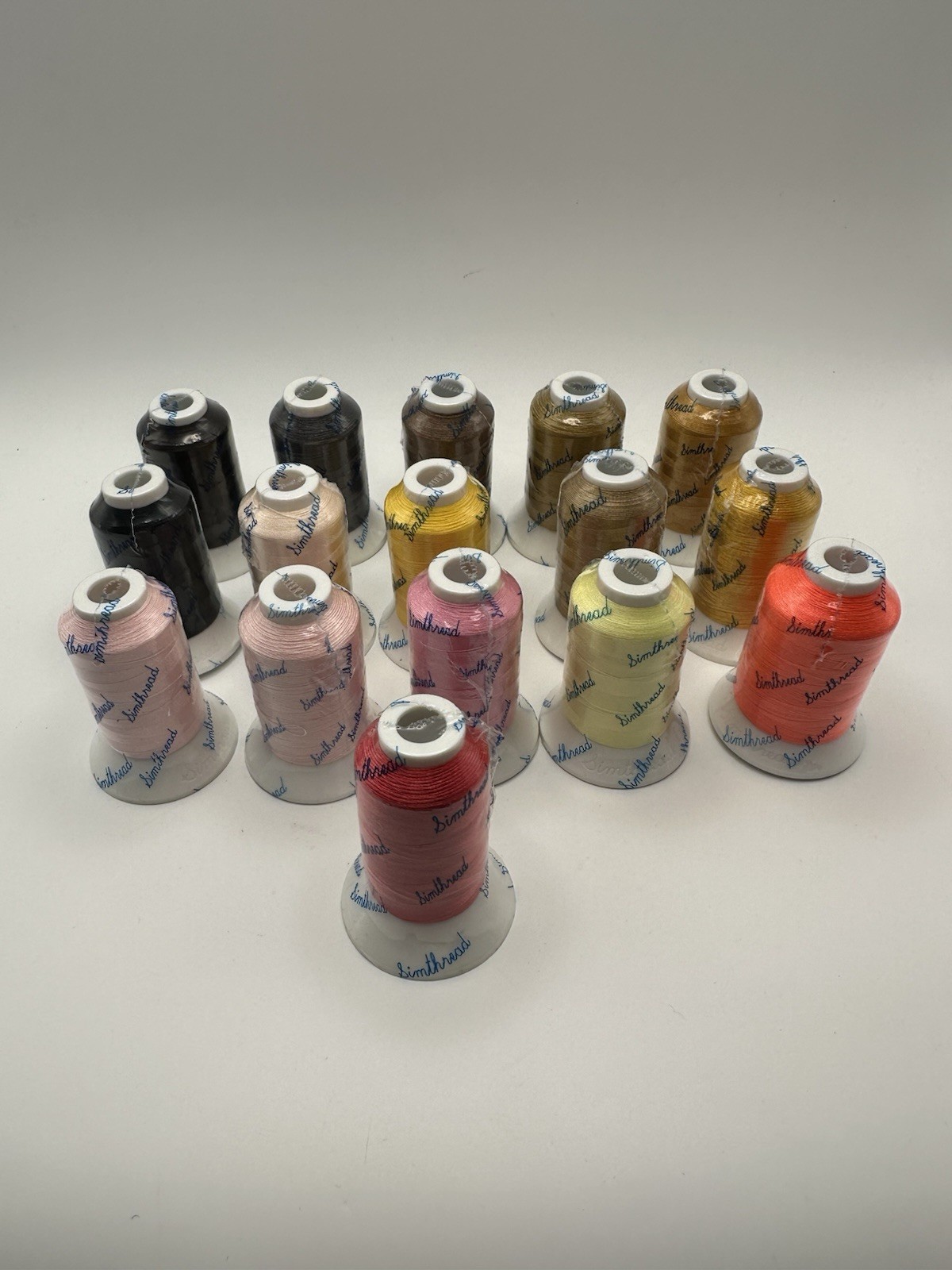 Lot Of 16 Simthread Spools Of 100% Polyester Embroidery Thread 550Y 120D/2 New