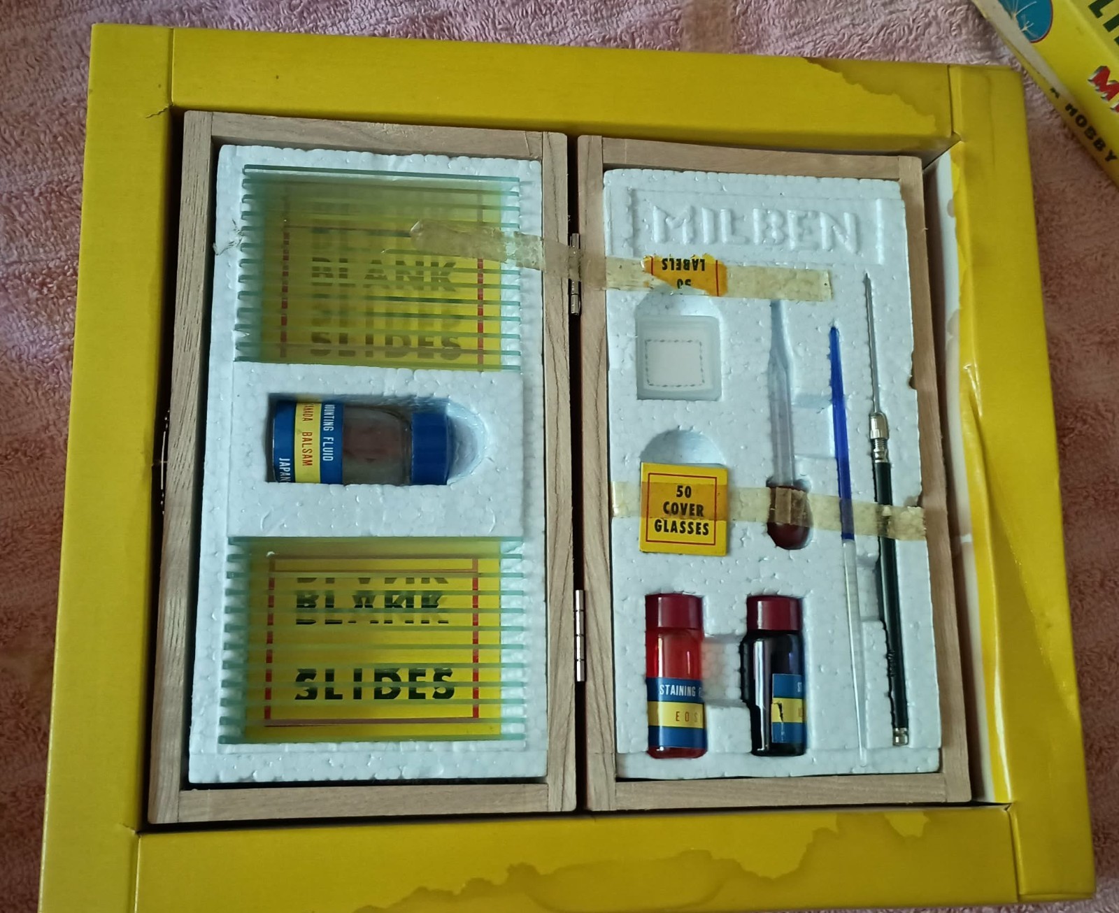 Vintage Gilbert Microcraft Microscope Set W/Metal Case-Milben Slide Making Set