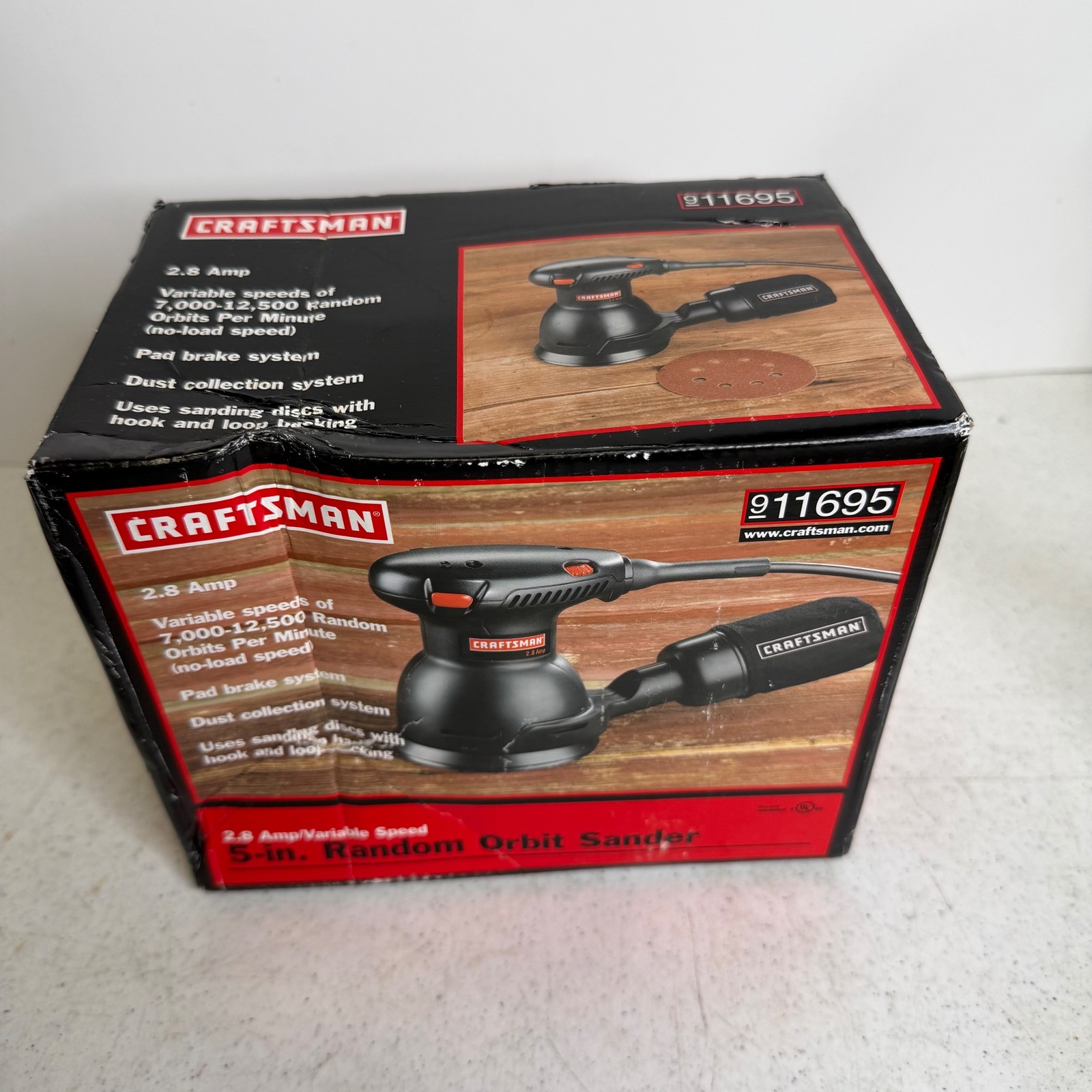 Craftsman 5-in Random Orbit Sander 2.8 Amp Variable Speed 911695 New with Box