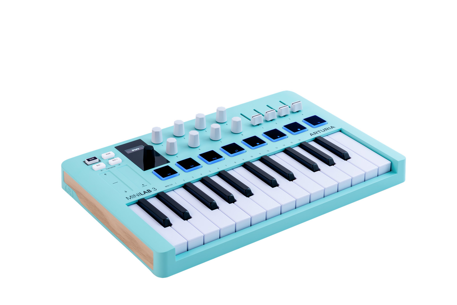 Arturia MiniLab 3 Compact MIDI Keyboard and Pad Controller, Special-Edition Aqua