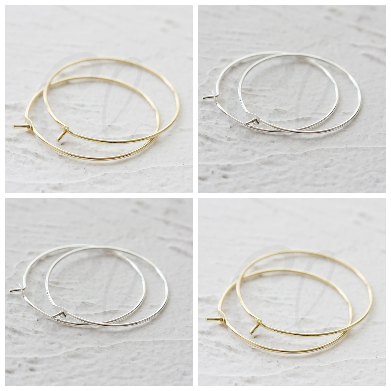 Solid Brass Round Earring Finding-Earring Hook-Earring Hoop 25.5x0.7mm (3748C)