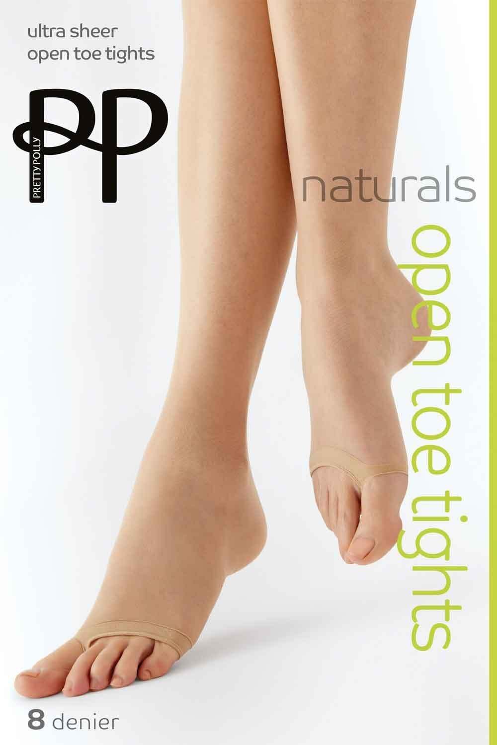 Pretty Polly Naturals 8 Denier Open Toe Tights APA6