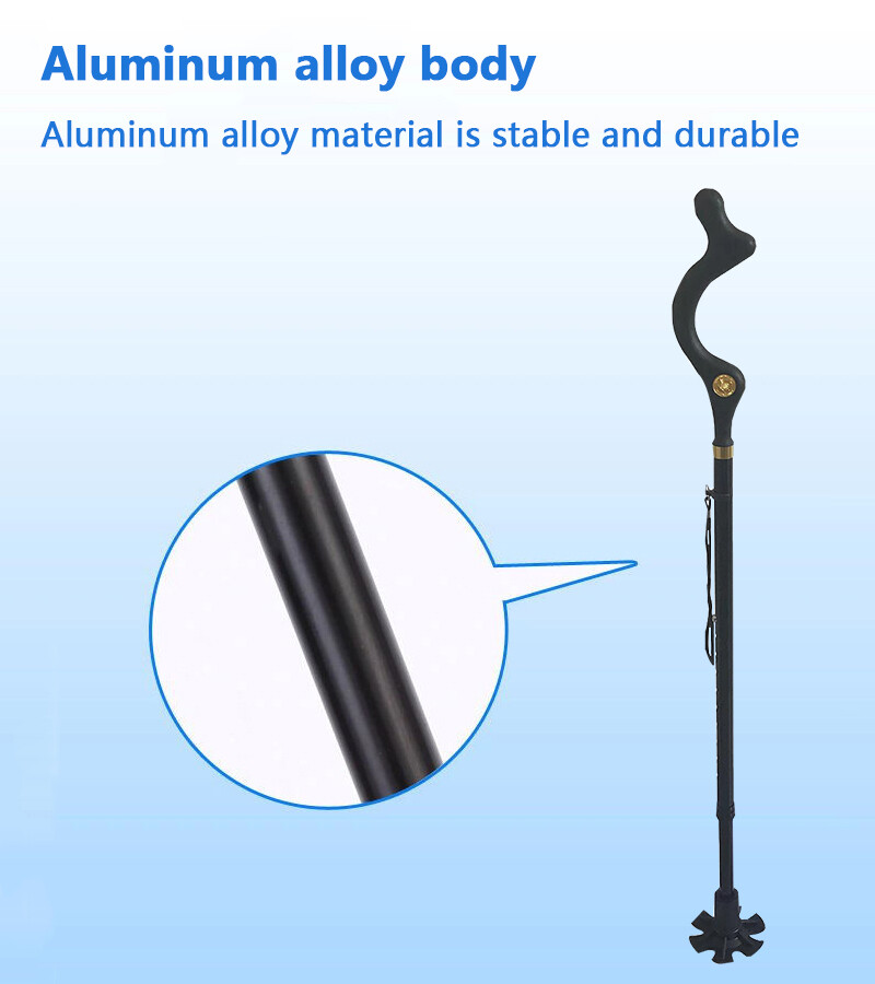 Straight Posture Cane Adjustable Height Walking Stick Folding Trekking Pole US