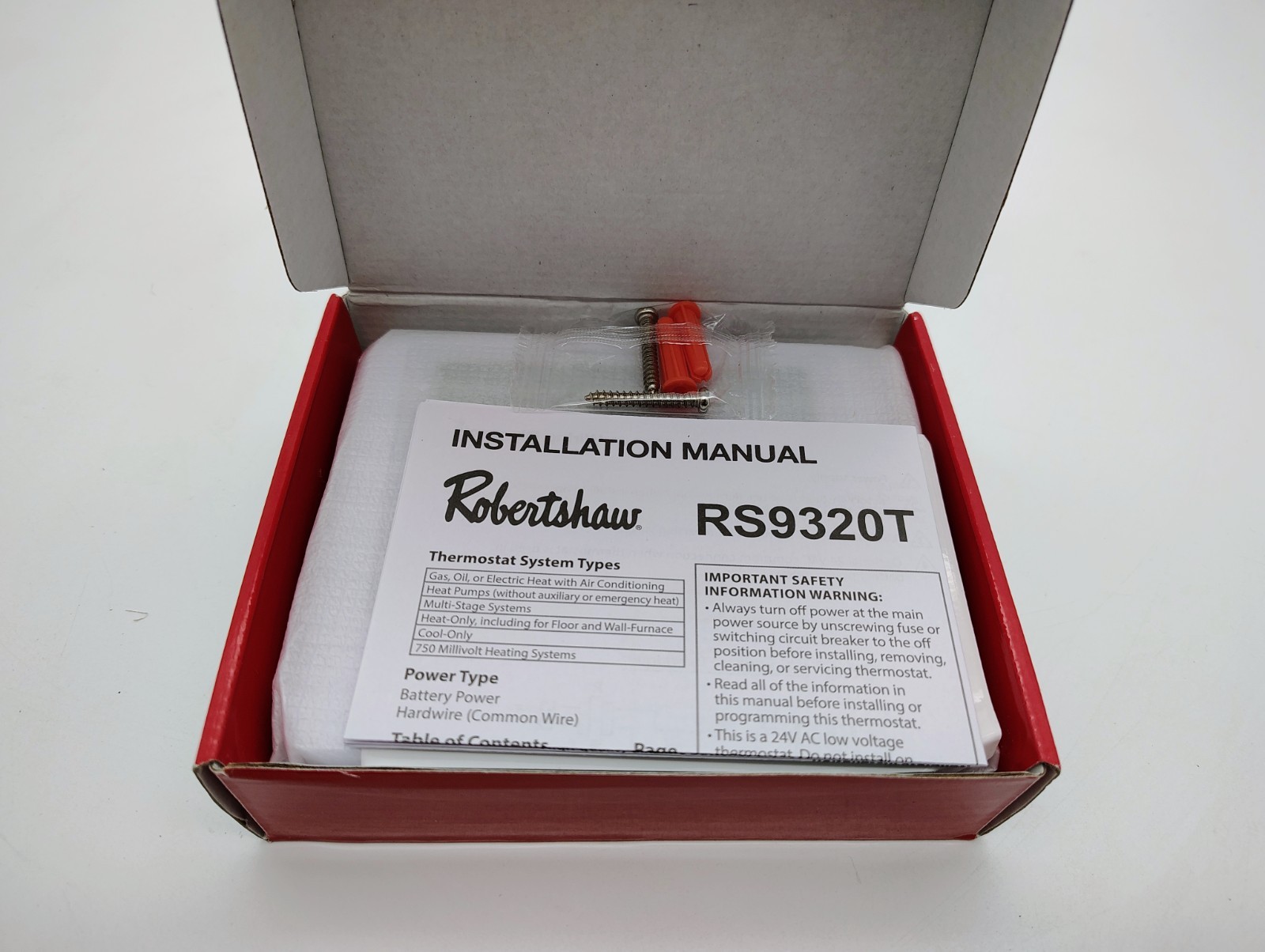Robertshaw Programmable Multi-Stage 3H/2C Touchscreen Wall Thermostat RS9320T