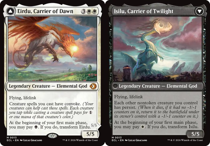 MTG Eirdu, Carrier of Dawn // Isilu, Carrier of Twilight, NM-Mint, English Lorwy