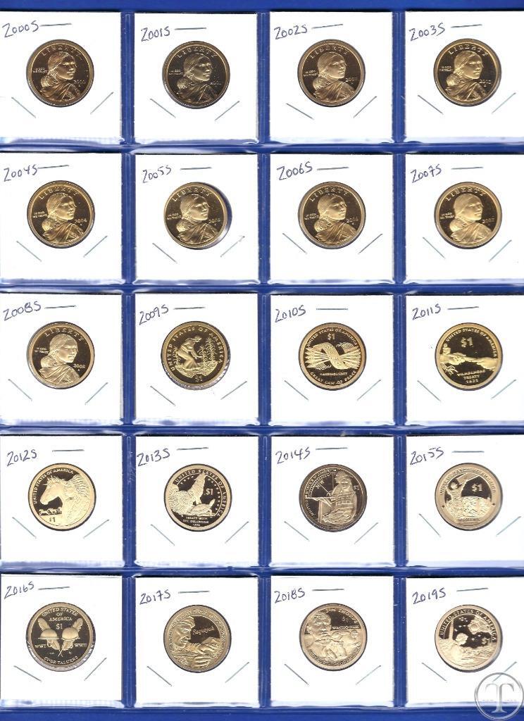 2000 - 2023 S Proof Sacagawea Native American Dollar Set-GEM PROOF 24 Dollars