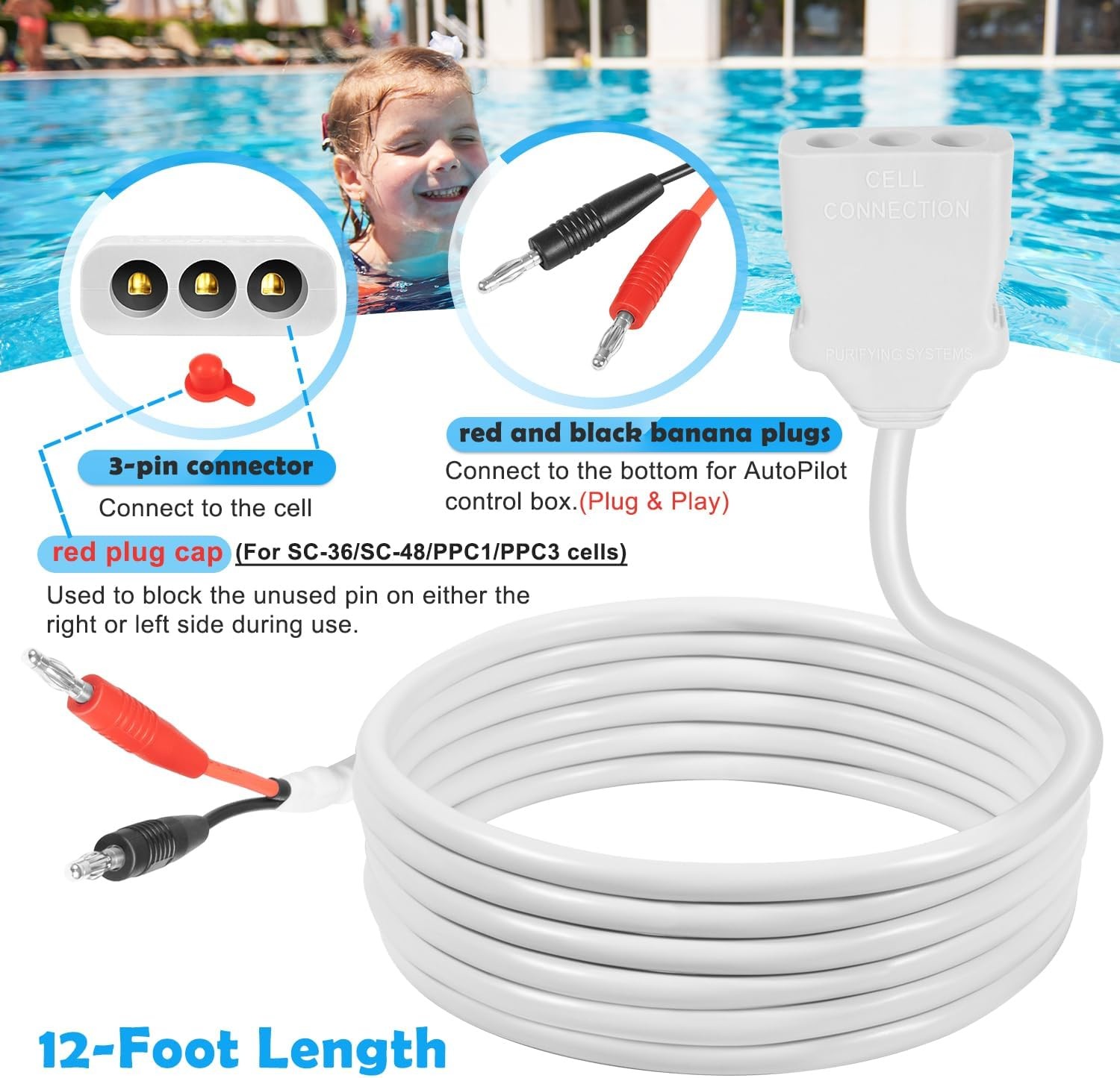 Cell Cord 952 ST/DIG for Autopilot Pool Pilot Digital DIG-220, Soft Touch ST-220