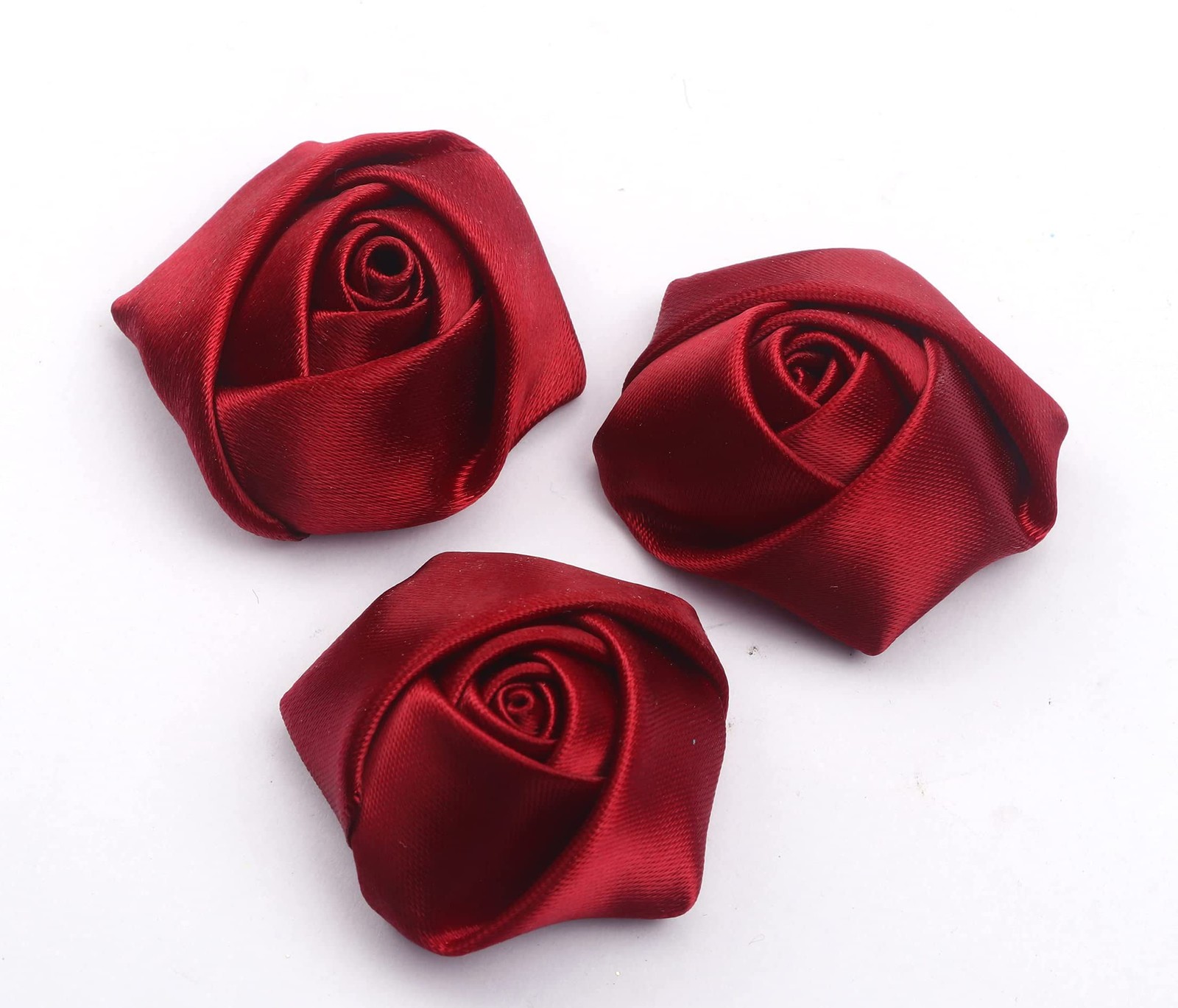 2 Satin Rose Flower for Wedding Bride Bouquet CraftPack of 20,Burgundy