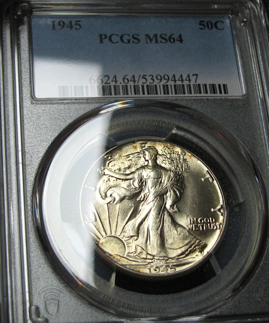 1945 Walking Liberty Half Dollar Silver  ---- MS-64 PCGS Graded ---- #412C