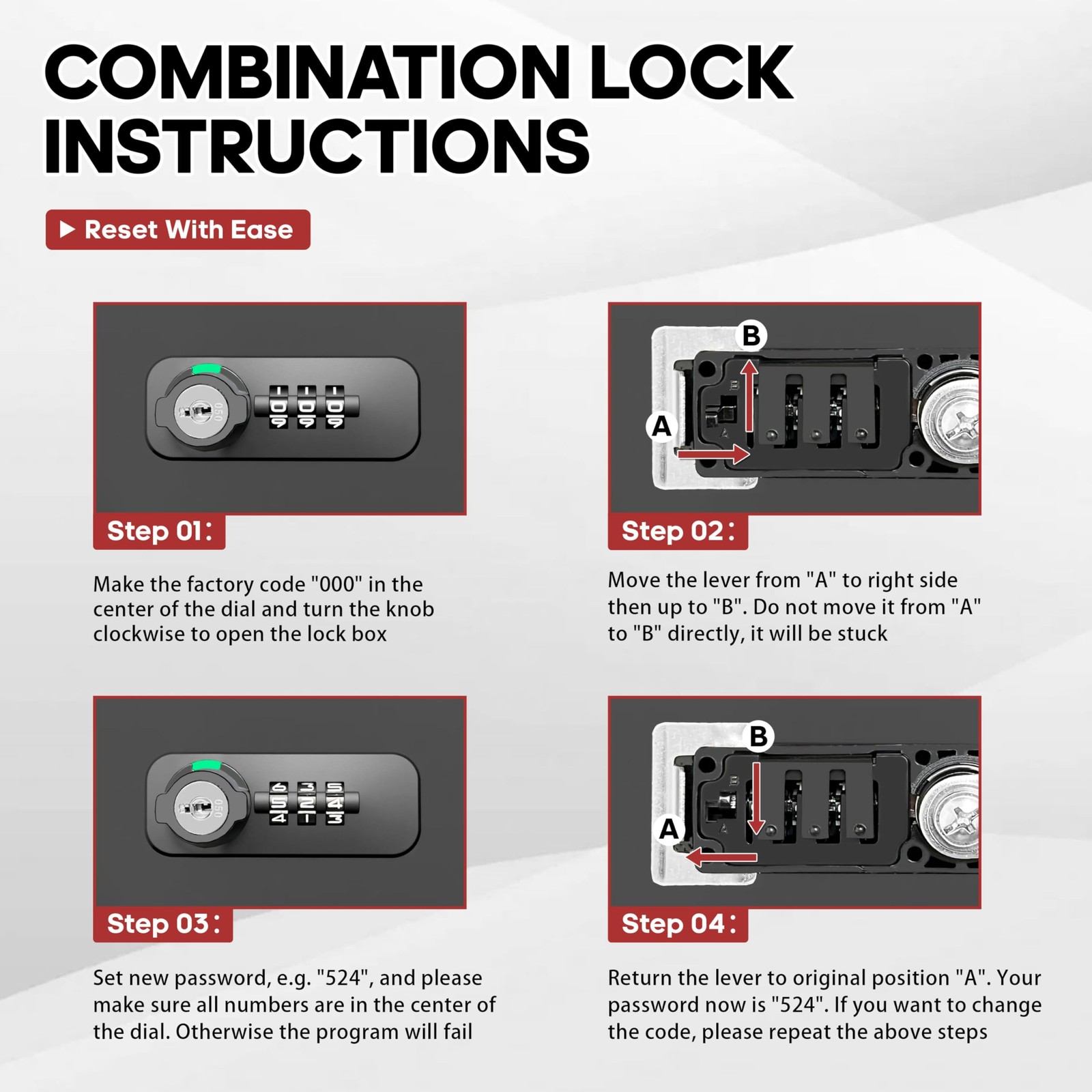 Fireproof Lock Box with Key and Combination Lock, Fire Safe Document Box, Por...