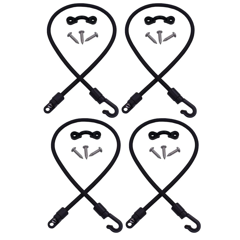 RANDDER Rod Tamer Deck Mount Straps 2 Pack, 6mm 18 inch, Black X 4pack