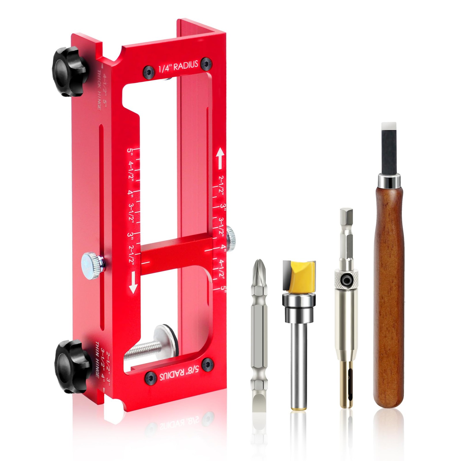 Door Hinge Jig Router Template Aluminium Alloy 2.5 To 5 Inch Square Radius