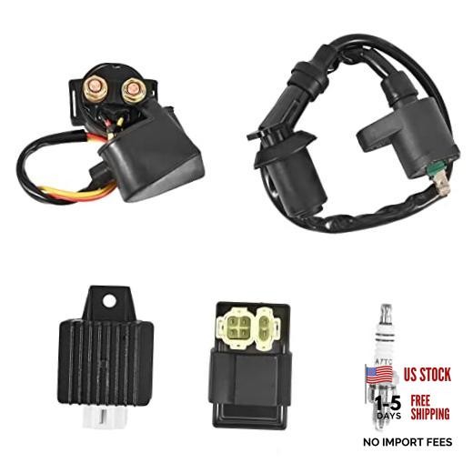 Trkimal Gy6 Solenoid Relay AC CDI Box Ignition Coil Voltage Regulator Spark