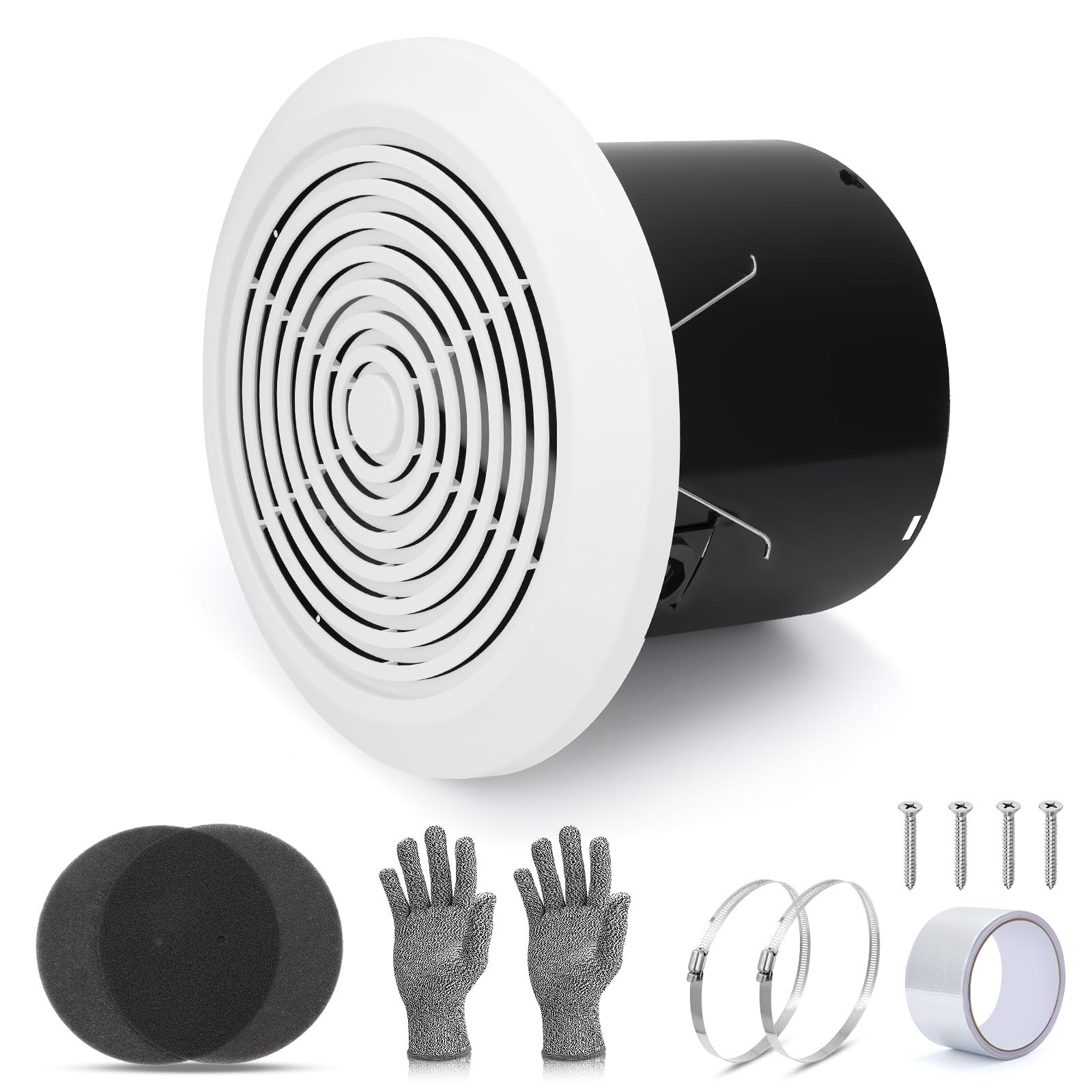 V2262-50 7 Inch Bathroom Exhaust Fan, 50 CFM Quiet Bathroom Vent Fan, 1.0 Son...